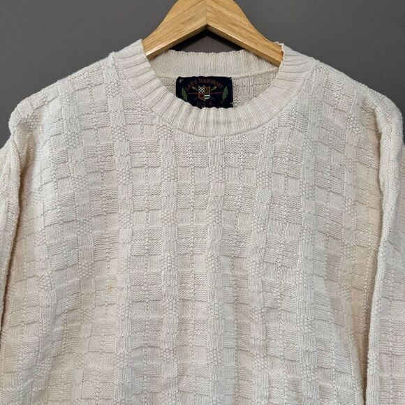 Lake Harmony Men’s Round Neck Square Knit Sweater Size XL 100% Cotton - Picture 2 of 11